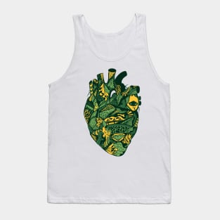 Forrest Green Transparent Heart Tank Top